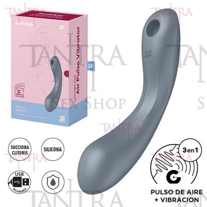 Curvy Trinity 1 Estimulacion clitorial mediante ondas de presion y de punto G mediante vibracion